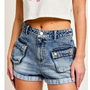 Denim Short, Pockets, Washed, New with Tags, Size S, M, and Large
